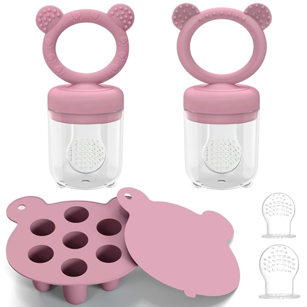 ✨BNWT - Silicone Breastmilk Popsicle Molds with Baby Food Feeder - Pink✨